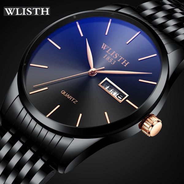 

wristwatches wlisth men's watches ultra-thin male clock steel display week date fashion quartz-watch business men wrist, Slivery;brown