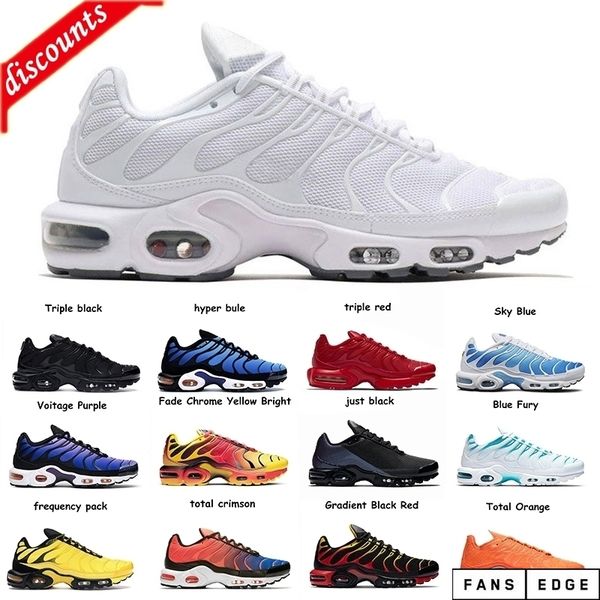 

2020 tn plus running shoes mens triple white vibrant tropical gradient black red volt glow womens outdoor fashion sports sneakers shoes