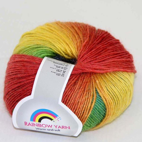

sale soft 1ballsx50gr ballcashmere wool yarn colorful rainbow diy wrap shawl hand kniting gray blue yellow red 524-10, Black;white