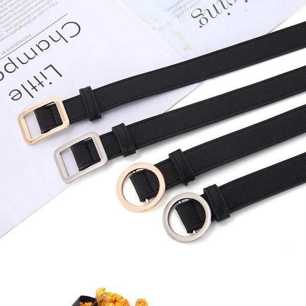 

belts no hole contracted joker black cowboy decoration fashion web celebrity ins, Black;brown
