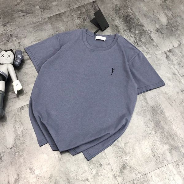 

wind 2021 summer new chest embroidered round neck t-shirt for men and women, White