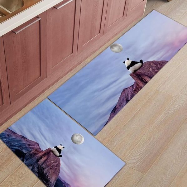 

cushion/decorative pillow 2pcs/set small mountain sunset panda balloon kitchen mat long bedroom entrance doormat home floor decor rug living