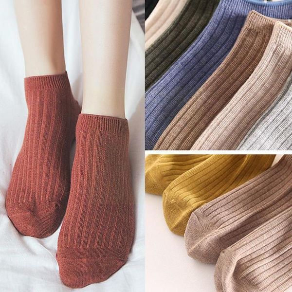 

socks & hosiery 5 pairs ladies short lightweight sports breathable comfortable plain weave set cotton ankle k2f0, Black;white