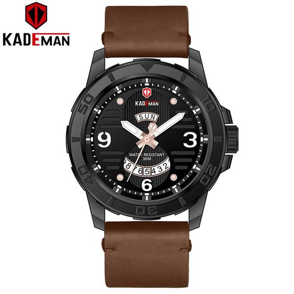 

wristwatches kademan business wrist men classic fashion male quartz waterproof date watches for clock hours hodinky, Slivery;brown