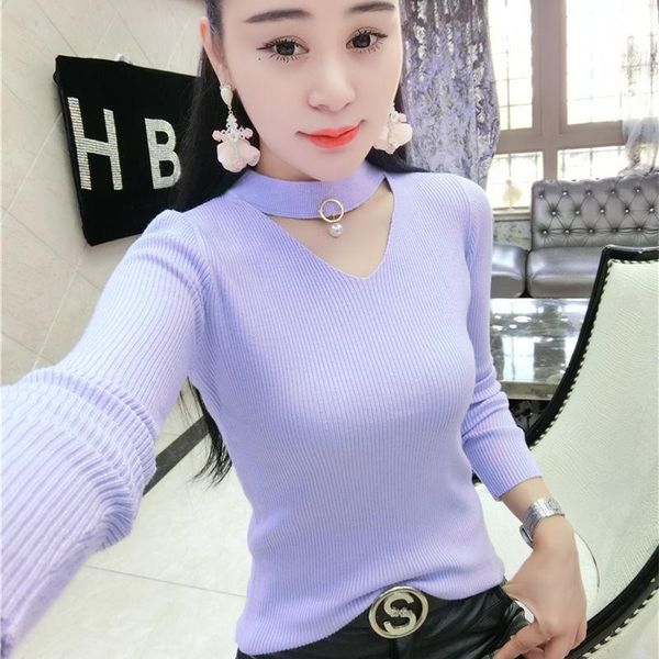 

women's sweaters women 2021 autumn winter casual long-sleeved hollow out pullover sweater female slim stretch bottoming knitted jumper, White;black
