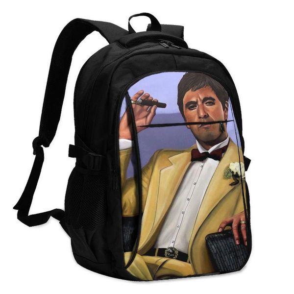 

backpack al pacino backpacks charger usb fitness youth big basic bags