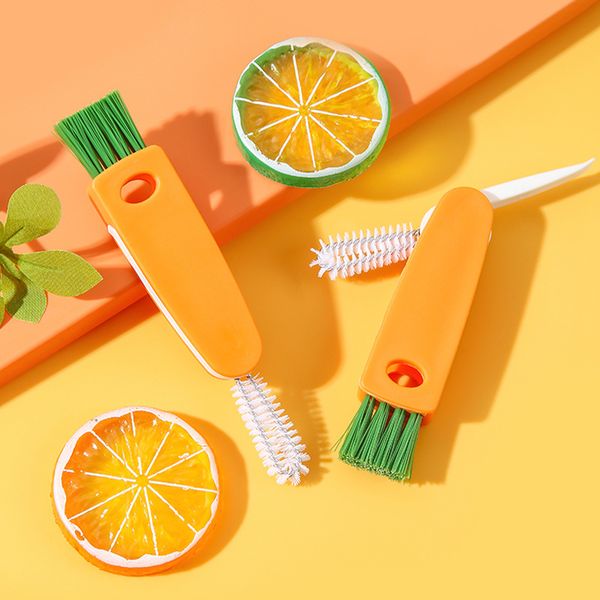 

three-in-one lid brush rice lid apron groove cleaning brush milk bottle nipple cleaning heat preservation lid cleaning brush