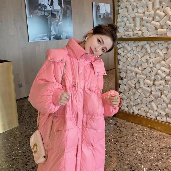 

women's down & parkas puffer jacket hooded jackets for women 2021 winter coat oversize pink clothes lady midi long coats jaqueta hly123, Black
