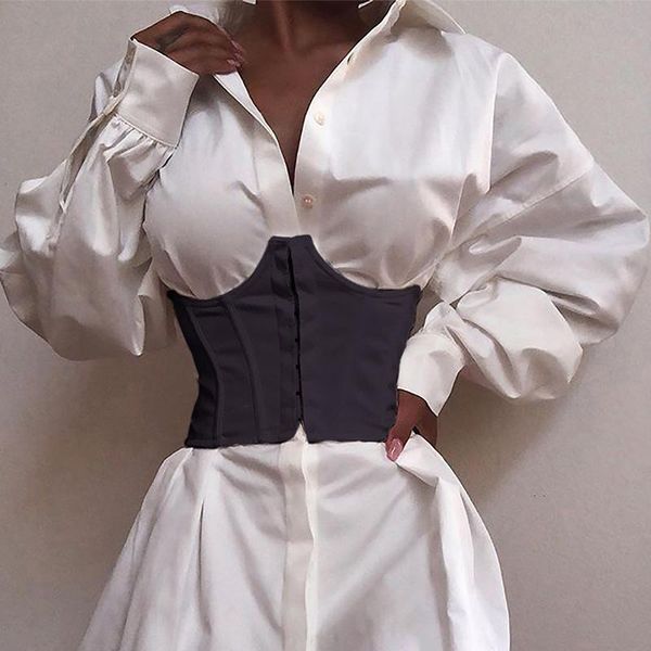 

qcooljly women ultra super wide belt elastic corset belt fashion wide waist ladies clothing accesoories female decorations, Black;brown