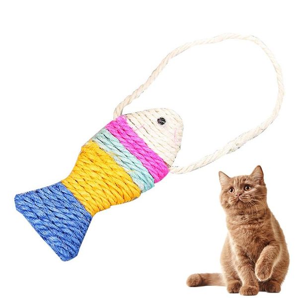 

cat toys toy cute fish shaped funny sisal interactive creative scratcher cats kitten favor play training