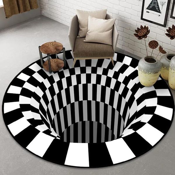 Teppiche Kreation Mode Cool Style Kurzes Haar Wohnzimmer Runder Teppich Cartoon Bedruckte Schlafzimmer Bodenmatte Anti-Rutsch-Maßanfertigung