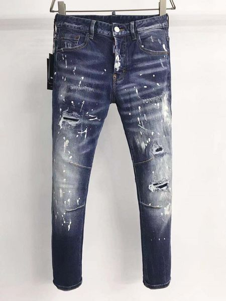 

men s wear designer jeans worn motorcycle rider slim fit fashion men s black pants, Blue