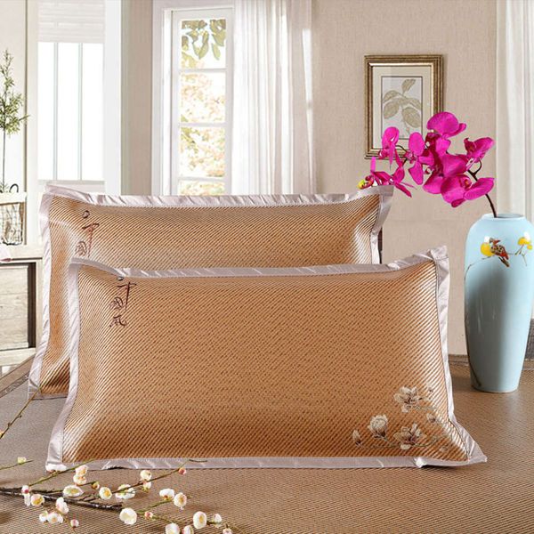 

summer mat pillow case summer ice silk bamboo single rattan one