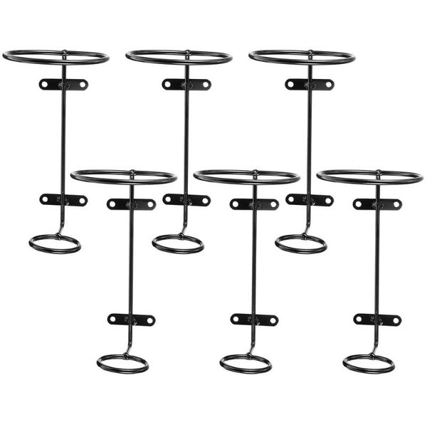 

hooks & rails 6pcs iron racks wall downward display red storage holders