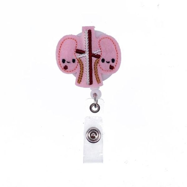 

pins, brooches 20pcs/lot badge holder felt lung nursing retractable reel with clip, Gray