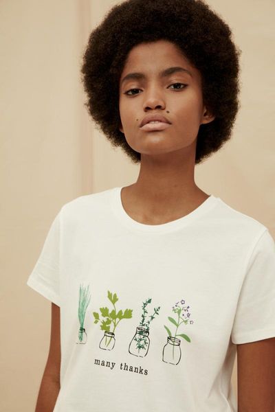 

women's t-shirt trendyol 100 organic cotton basic printed knitted twoss21ts1530, White