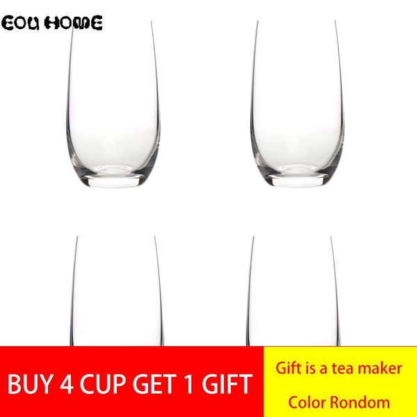 

1/2/4 pcs transparent red wine glasses round household water mousse juice mug drink cup glass beer fruit party milk drinkware