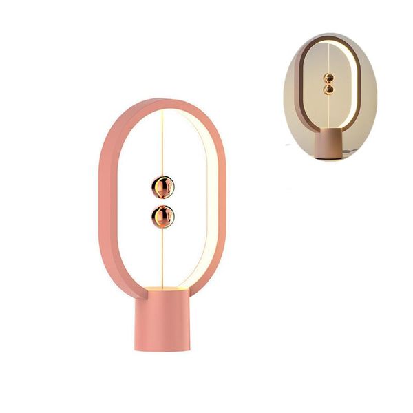 

dropshipping dc5v 5w 48led mini heng balance led table lamp ellipse magnetic mid-air switch usb powered warm white night light