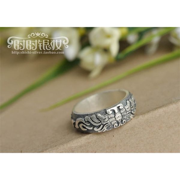 

party favor chrome/hearts rings special national product 925 handmade silver pure silver ornament crow heart lotus used