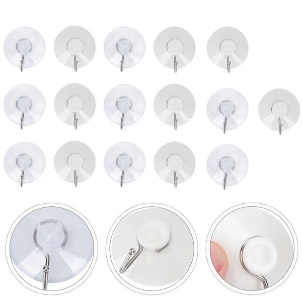 

hooks & rails 16pcs powerful transparent suction cup non-marking self adhesive hook