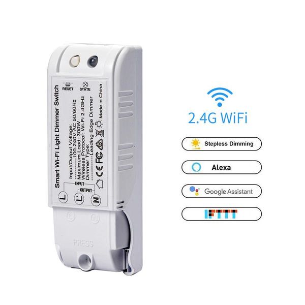 

1/2/3/5pc smart diy dimmer module light switch wireless controller home automation and voice control wifi dimmer switch 110-240v