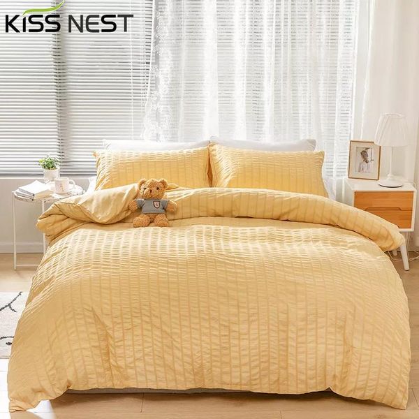 

bedding sets japan and korean style,plain dyed seersucker technics,2-3 of set luxury,nordic bed cover 150,duvet 200x200