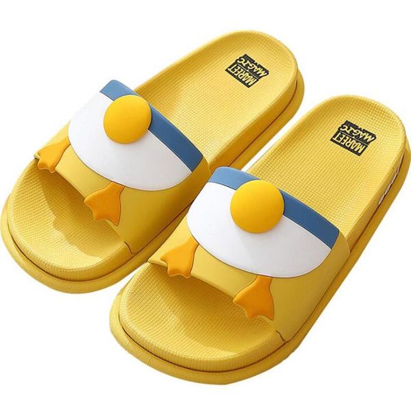

slippers summer women's cartoon household bathroom bath indoor non-slip couple flip flop men flat soft bottom shoes, Black