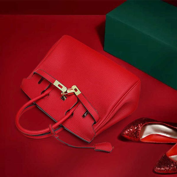 

designer luxury bag design capacity touniu big large hand temperament litchi pattern xwlmuvf women's leather handbag, Red;black