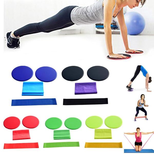 

yoga mats 3pcs set exercise pads sliding gliding discs fitness abdominal trainers core slider tension belt resistance band cover