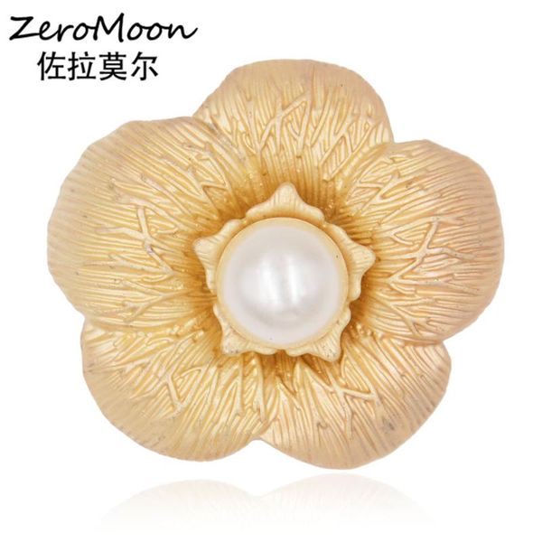 

pins, brooches elegant metal flower brooch pin pearl women fashion jewelry clothing scarf clip accessory, Gray