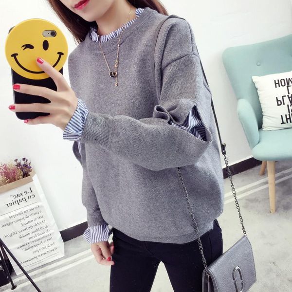 

women's sweaters 2021 women autumn and winter pullover fashion warm o-neck casual loose sweater knitted, White;black