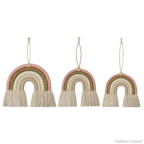

decorative objects & figurines ins style room decoration handmade woven cotton rope rainbow hanging wall decor po props d25 20