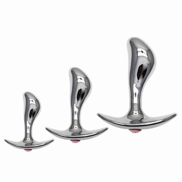 Nxy Sex Anal Toys 3 Pcs Set of Metal Ship Anchor Seat Analplug Butt Butt Masturbation g Spot Dilator with Drill Thumb Plug Massager Toys for Adult 1220