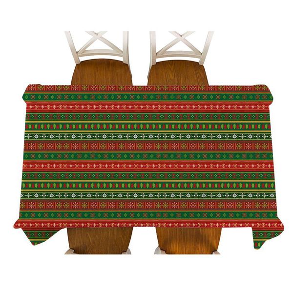 

table cloth christmas animal elk geometric snowflake wave stripes tablecloth linen waterproof wedding decoration tapete cover