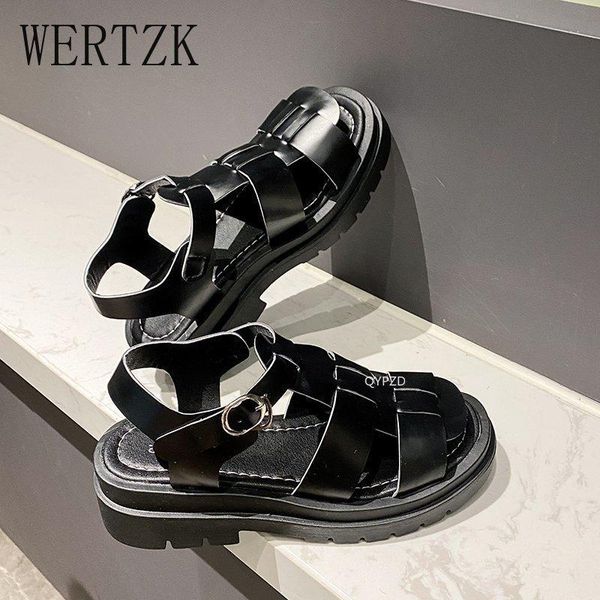 

sandals 2021 spring summer women shoes woven hollow roman style baotou fashion casual wild platform, Black