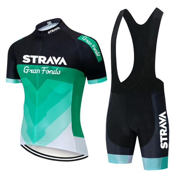 

racing sets strava cycling jersey men pro team summer green bicycle clothing bib pants set bike mtb clothes mountain sports ropa ciclismo, Black;blue