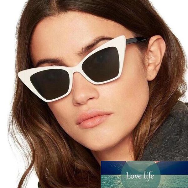 

vintage cat eye sun glasses for women fashion brand designer plastic sunglasses female mirror retro lunette de soleil uv400 factory price ex, White;black