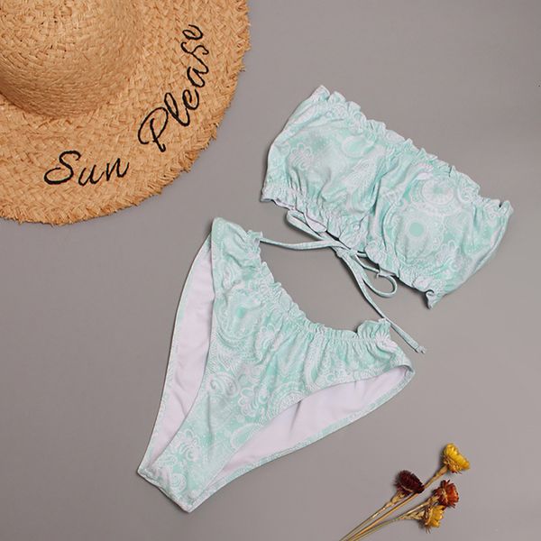 

40.# summer women batmode ladies print beachwear split badpak bandage string bikini set maillot de bain femme, White;black