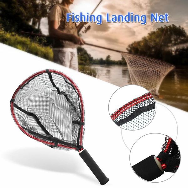 

1pc portable aluminum alloy fishing net outdoor fish catch landing mesh tackle