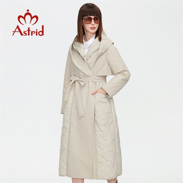 

astrid women's autumn winter jacket female parkas warm long overcoat belted padded coats hooded woman outerwear 211018, Black