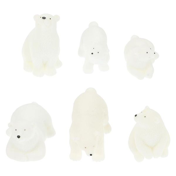 Decoração de festa 6 pcs urso polar modelos de resina Animals ornamentos desktop