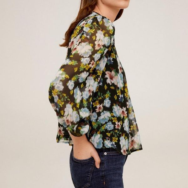 

women's blouses & shirts shine through floral chiffon blouse women shirt summer 2021 fashion modern lady short pullover, White