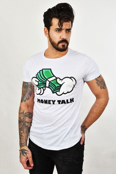 

male t-shirt slim fit quality street wear 2002029 qnec, White;black