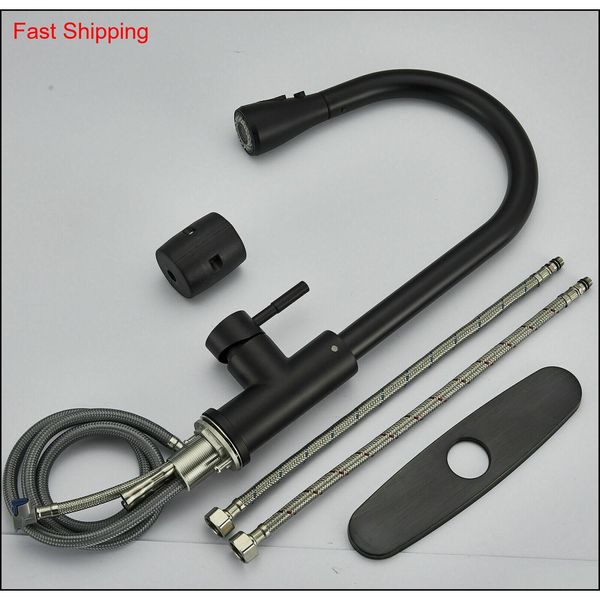 

kitchen sink faucet pull out sprayer swivel spout matt black mixer tap flex qylyhw dh_seller2010
