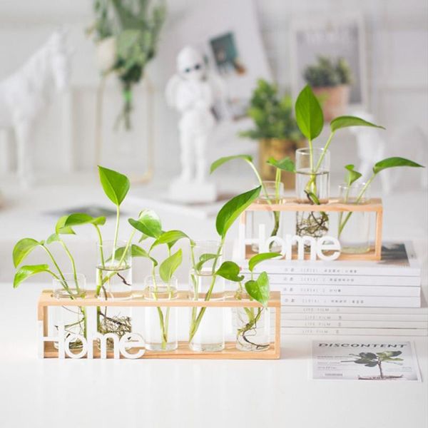 

wooden stand hanging flower plant hydroponic home decoration accessories _wk