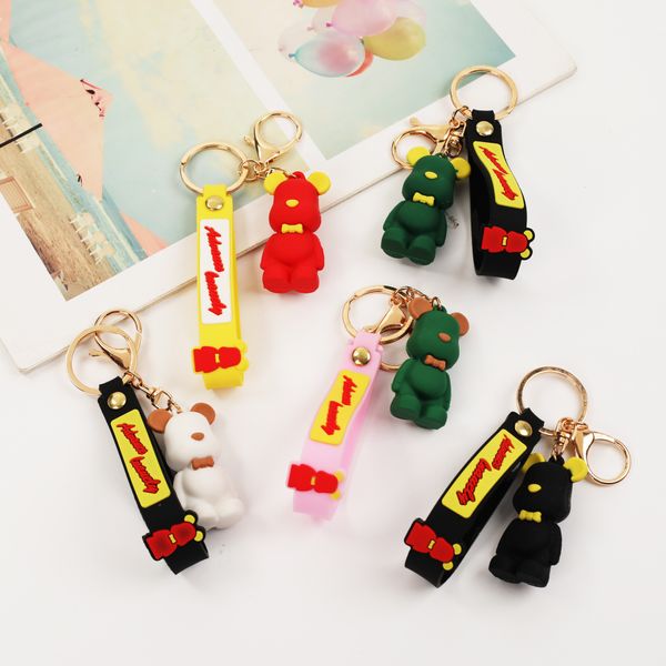 2022 venda quente atacado epóxi urso violento keychain cartoon brinquedo keychain estéreo pequeno presente pingente impressão logotipo presentes para decorações de bolo