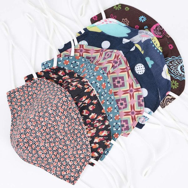 

2021 summer thin fabric dust proof and sunscreen printed filter piece brocade cotton mask bicycle outdoor masks ing, Black