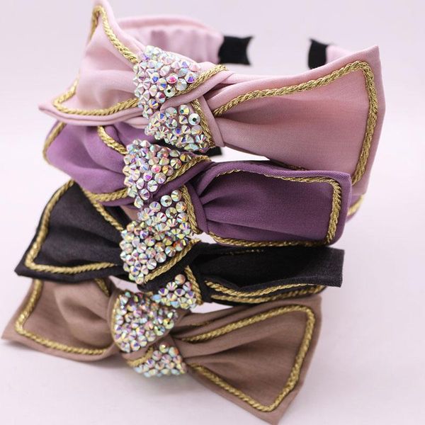 

hair accessories women girls big bow rhinstone knot hairband headband adult