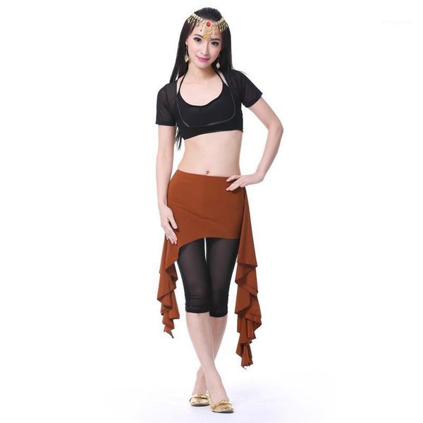 

stage wear the crystal cotton skirts practice belly dance clothing hip towel waist belt training clothes, Black;red