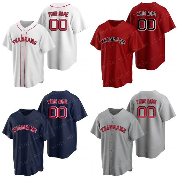 Benutzerdefinierte Boston-Baseball-Trikots für Herren. Machen Sie Ihre eigenen Jersey-Sporthemden. Personalisierter Teamname und -nummer aufgenäht